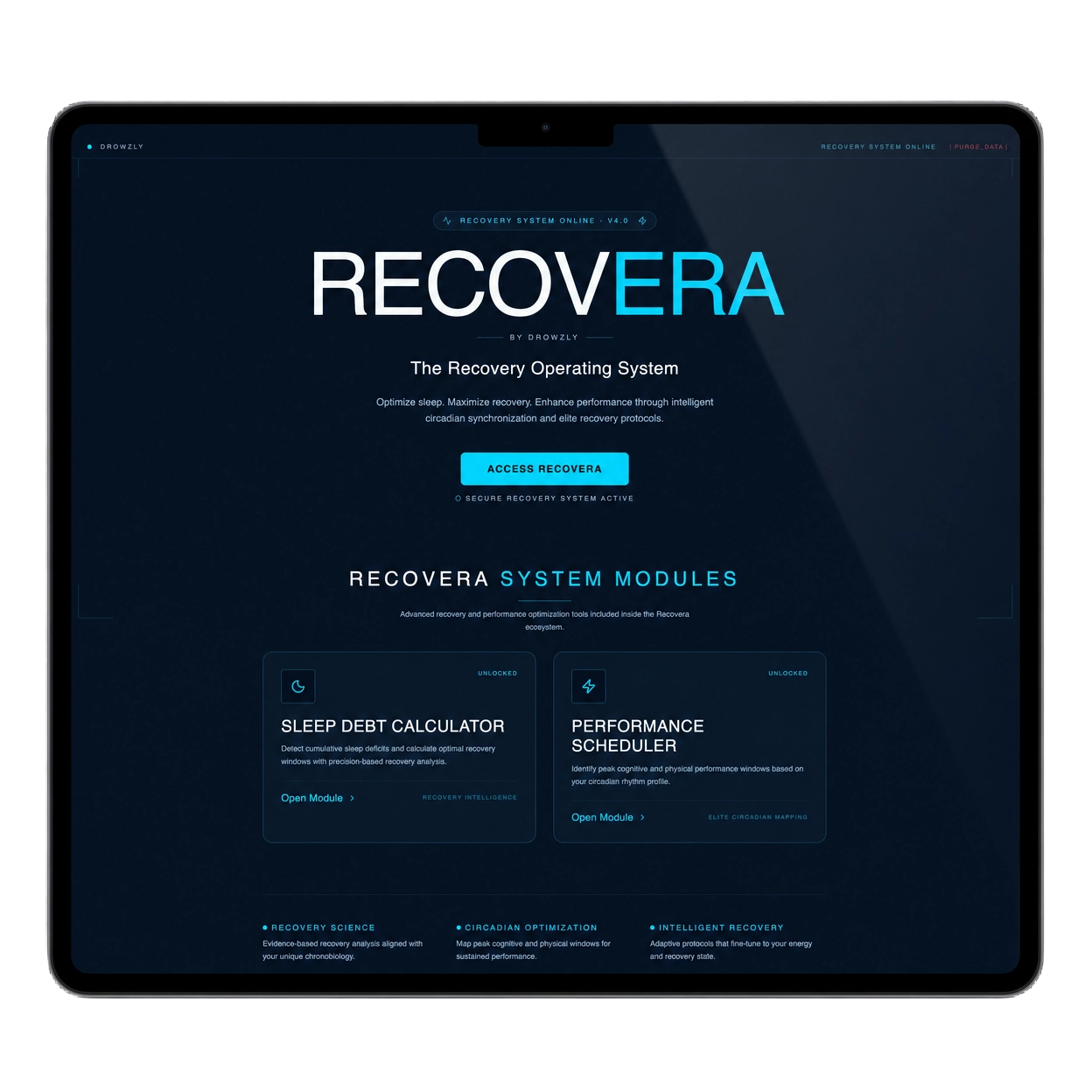 Recovera OS system entry interface
