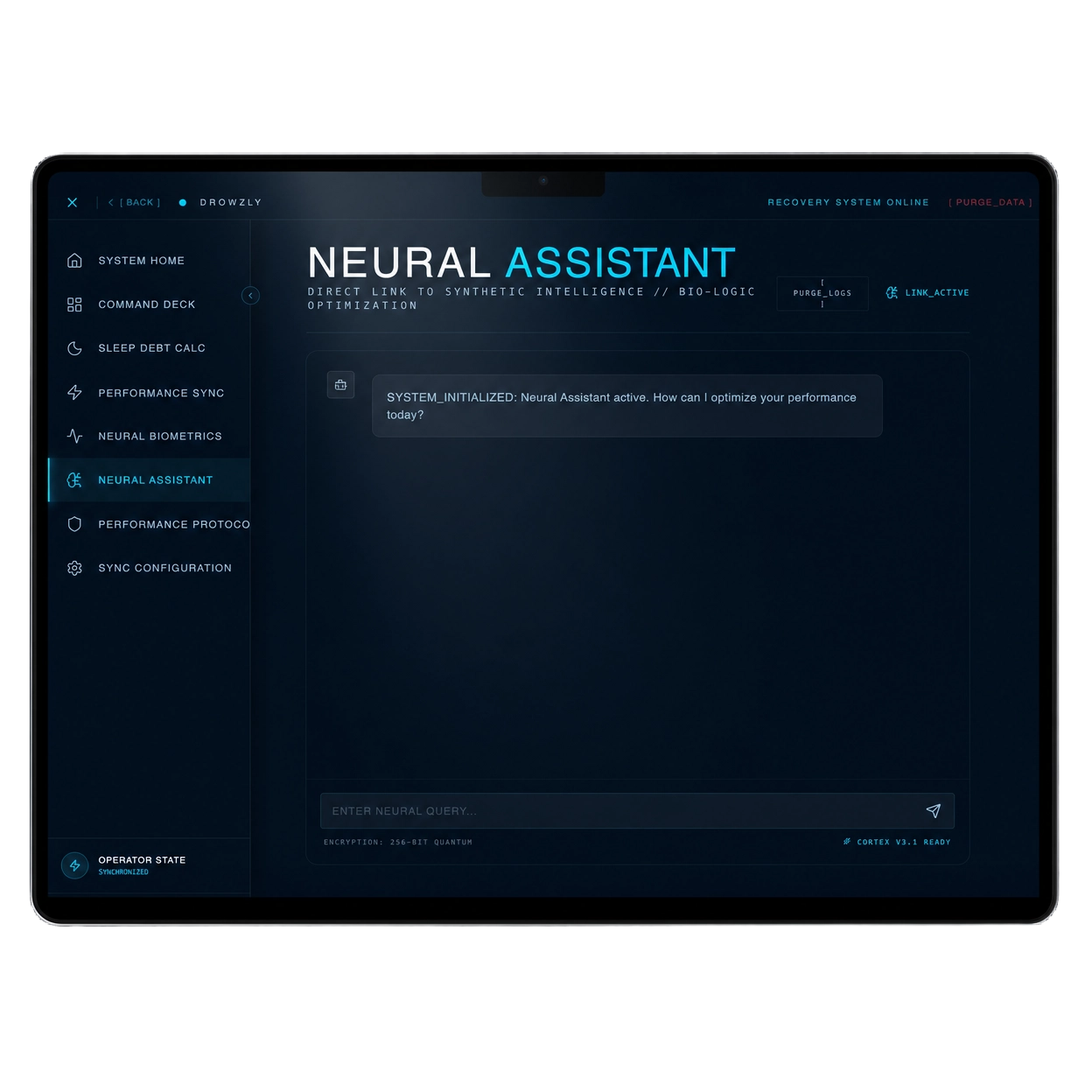 Recovera neural assistant interface